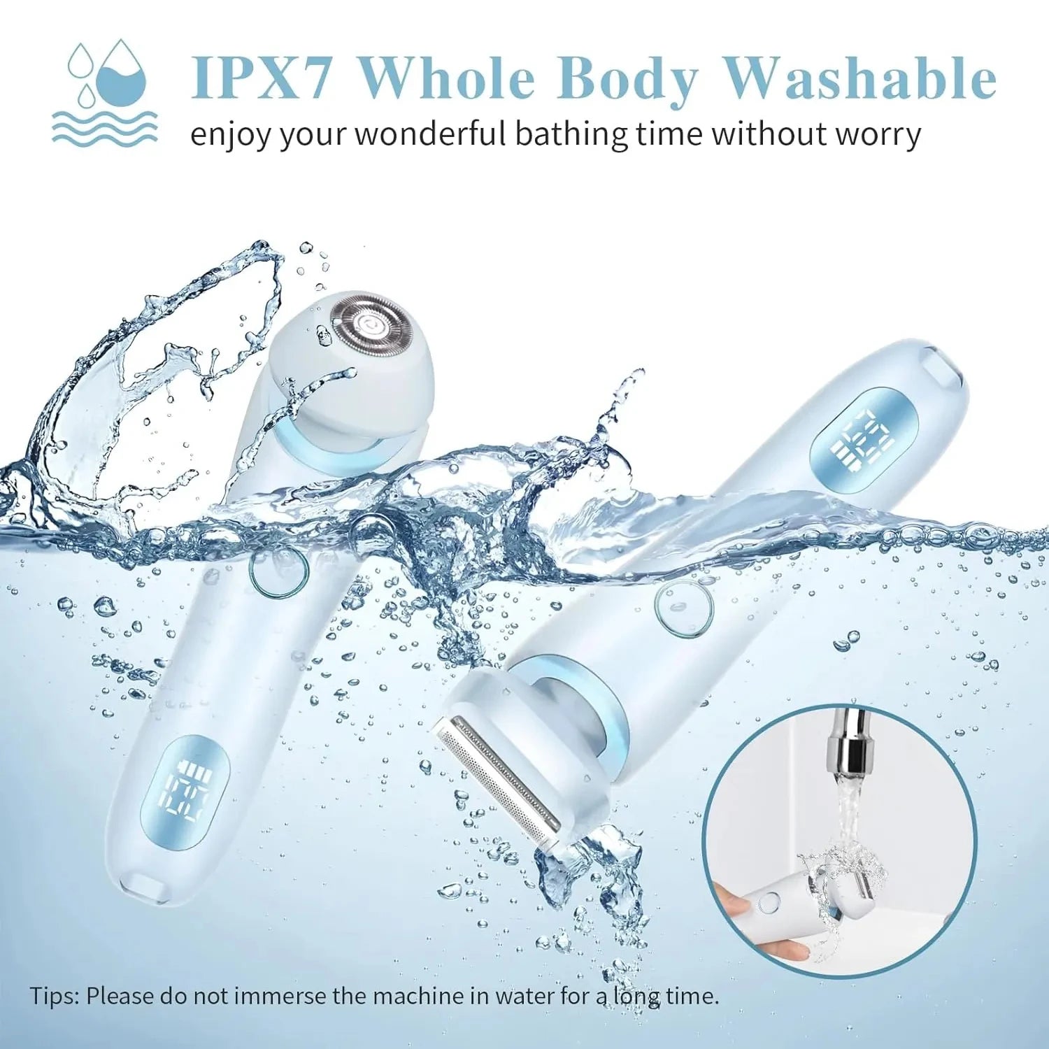 Electric Razors for Women 2 in 1 Bikini Trimmer Face Shavers Hair Removal for Underarms Legs Ladies Body Trimmer IPX7 Waterproof